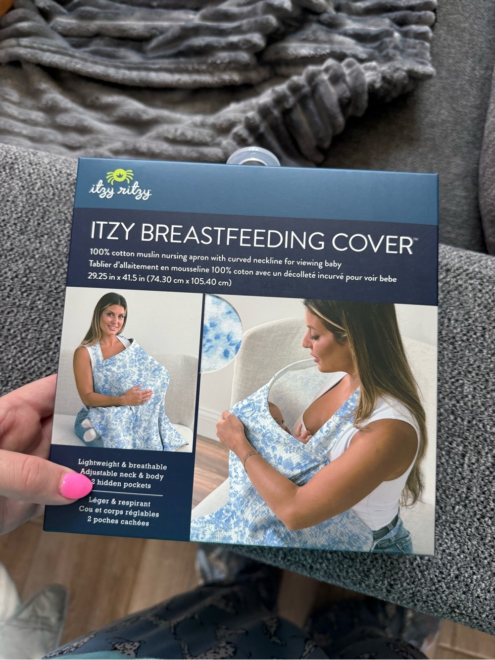 Itzy Ritzy Blue Floral Breastfeeding Cover
